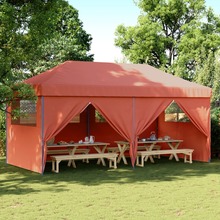 Kokkupandav peotelk vidaXL 4 seinaga, 580x292x315 cm, terrakota