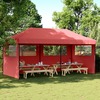 Kokkupandav peotelk vidaXL 3 külgseinaga, 580x292x315 cm, bordo