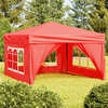 Peotelk vidaXL seintega, 3x3 m, punane
