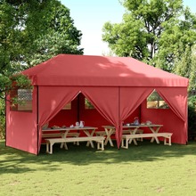 Kokkupandav peotelk vidaXL 4 külgseinaga, 580x292x315 cm, bordo