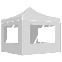 Kokkupandav peotelk seintega vidaXL, 2x2 m, valge, alumiinium