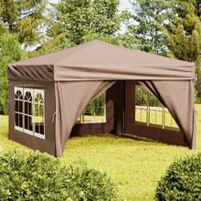 Peotelk vidaXL külgseintega, 3x3 m, taupe