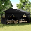 Kokkupandav peotelk vidaXL 4 külgseinaga, 580x292x315 cm, must