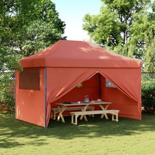 Kokkupandav peotelk vidaXL 4 seinaga, 410x279x315 cm, terrakota