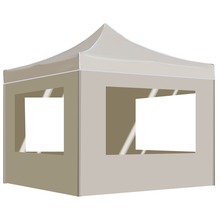 Kokkupandav peotelk seintega vidaXL, 3x3 m, kreemjas