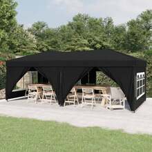 Peotelk vidaXL külgseintega, 3x6 m, must