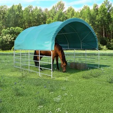 Loomatelk vidaXL, 3,7x3,7m, PVC (310028+310029), roheline