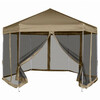 Kuusnurkne pop-up telk külgseintega vidaXL, 3,6x3,1 m, pruunikashall