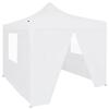 Kokkupandav paviljon vidaXL 4 seinaga, 2x2 m, valge, teras