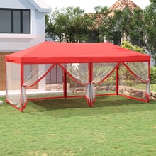 Peotelk vidaXL külgseintega, 3x6 m, punane 572x292x244 cm