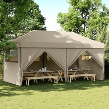 Kokkupandav peotelk vidaXL 4 külgseinaga, 580x292x315 cm, taupe
