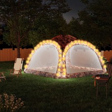 Peotelk vidaXL LED ja 4 seinaga, 3,6x3,6x2,3 m, kamuflaaž