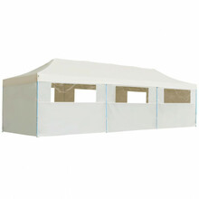 Kokkupandav peotelk vidaXL 8 külgseinaga, 3x9 m, kreemjas