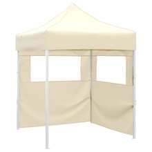 Kokkupandav peotelk vidaXL 2 seinaga, 2x2 m, kreemjas, teras