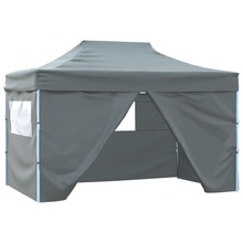 Kokkupandav pop-up telk vidaXL 4 külgseinaga, 3x4,5 m, antratsiit