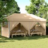 Kokkupandav peotelk vidaXL 4 külgseinaga, 580x292x315 cm, beež