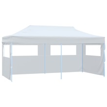 Kokkupandav peotelk vidaXL külgedega, 3x6 m, valge, teras