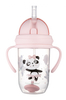 Lekkekindel joogipudel kõrrega Canpol Babies Exotic Animals roosa, 270 ml