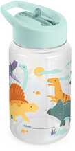Pudel silikoonkõrrega Miniland Kiddie Jurassic, sinine, 450 ml
