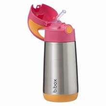 Laste joogipudel kõrrega b.box Strawberry Shake roosa, 350 ml