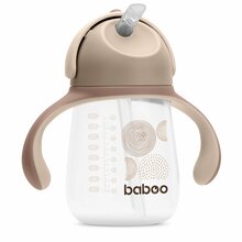 Joogipudel Baboo Au Naturale, silikoonist kõrrega, 260 ml