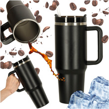 Termokruus kõrre ja sangaga, must, 1200 ml