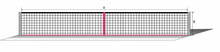 Tennisevõrk Pokorny Sport, 12,8 x 1,08 m, must