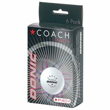 Lauatennise pallid Donic P40+ Coach, 1 tärn, valge, 6 tk