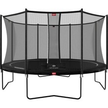 Batuut BERG Favorit Regular, 380 cm, must, koos turvavõrguga Comfort