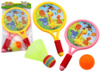 Laste sulgpallireket Lean Toys loomamotiividega, kollane/roosa