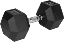 Kummeeritud malmist hantel Rebel, HEX 22.5 kg