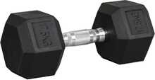 Hantel Homcom, kuusnurkne, 17,5 kg, must