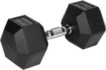 Kummeeritud malmist hantel Rebel, HEX 17.5 kg