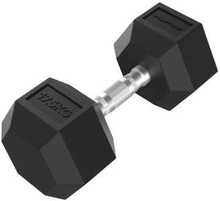 Hantli Tunturi Platinum Hex Rubber Dumbbell, 17,5 kg
