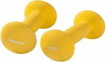 Neopreenkattega hantlid Tunturi, 2 x 1,5 kg, kollane