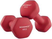 Hantlite komplekt Songmics, 2 x 4 kg, purpurse-punane