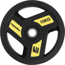 Kettakujuline hantel inSPORTline Herk, 10 kg, kummiga kaetud, 30 mm