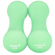 Neopreenist hantlid Springos FA1040, 2x2 kg, rohelised