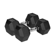 Kummeeritud malmist hantlid Rebel, Hex, 2x15 kg