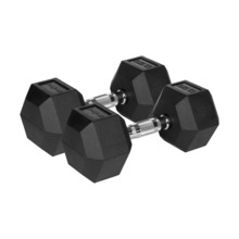 Kummeeritud malmist hantlid Rebel Active Hex, 2x12,5 kg