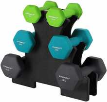 Hantlite komplekt Songmics koos stendiga, 2 x 1 kg, 2 x 2 kg, 2 x 3 kg