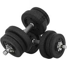 Hantlite komplekt Homcom, 25 kg, must