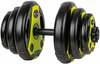 Reguleeritav hantel Insportline, 3-18 kg, must/roheline