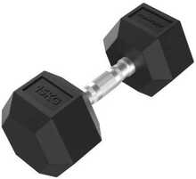 Hantel Tunturi Platinum Hex Rubber, 15 kg