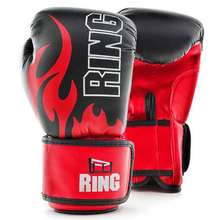 Poksikindad Ring Sport Fire (RR-15), 10 oz, must/punane