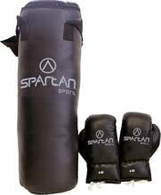 Poksikomplekt Spartan, poksikindad ja riputatav kott, 8 kg, must