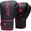 Poksikindad RDX Sports F6, 16 oz, must/roosa