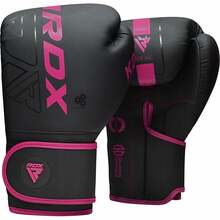 Poksikindad RDX Sports F6, 16 oz, must/roosa