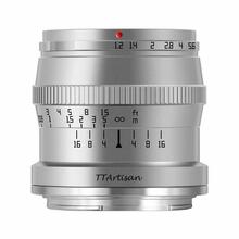 Objektiiv TTArtisan 50mm, F/1.2 APS-C, Nikon Z, hõbedane