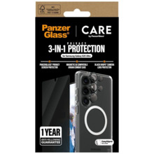 PanzerGlass CARE by Flagship 3in1 kaitsekomplekt: ümbris + privaatsusklaas + objektiivikaitse, Samsung Galaxy S25 Ultra